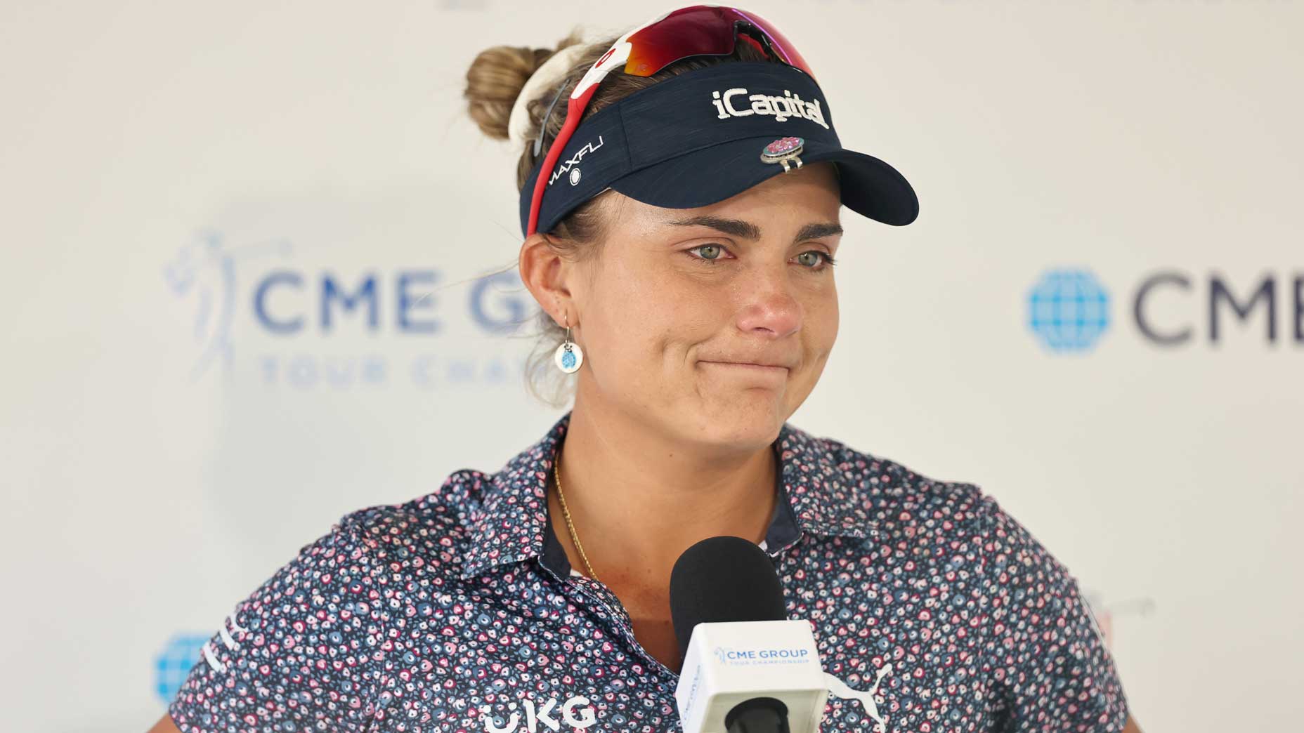 lexi thompson has tears in her eyes during post-round press conference