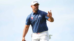 rafael campos waves to crowd during final round of 2024 bermuda championship