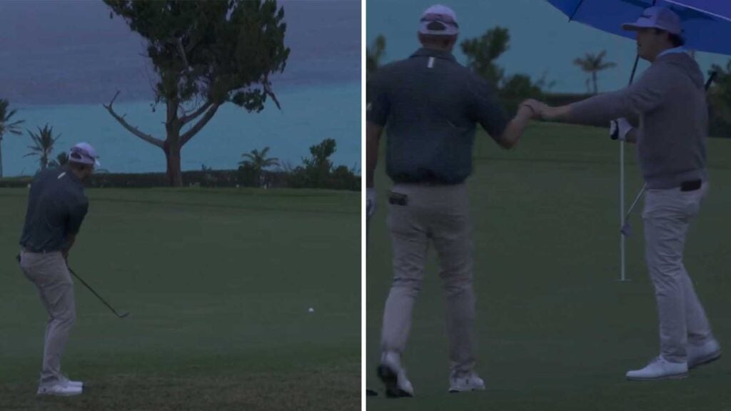 richy werenski chips in at the bermuda championship