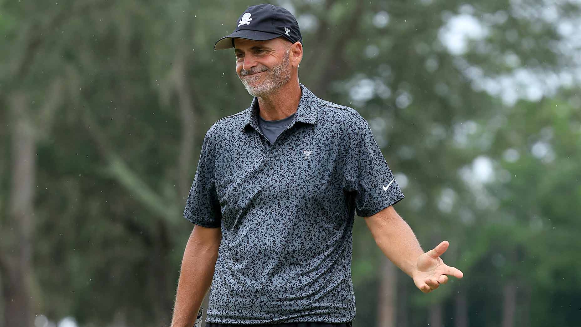 PGA Tour Champions Golfer Rocco Mediate reacts to the 18th hole after winning the Furyk & Friends 2024 constellation event in Timuquaana Country Club.