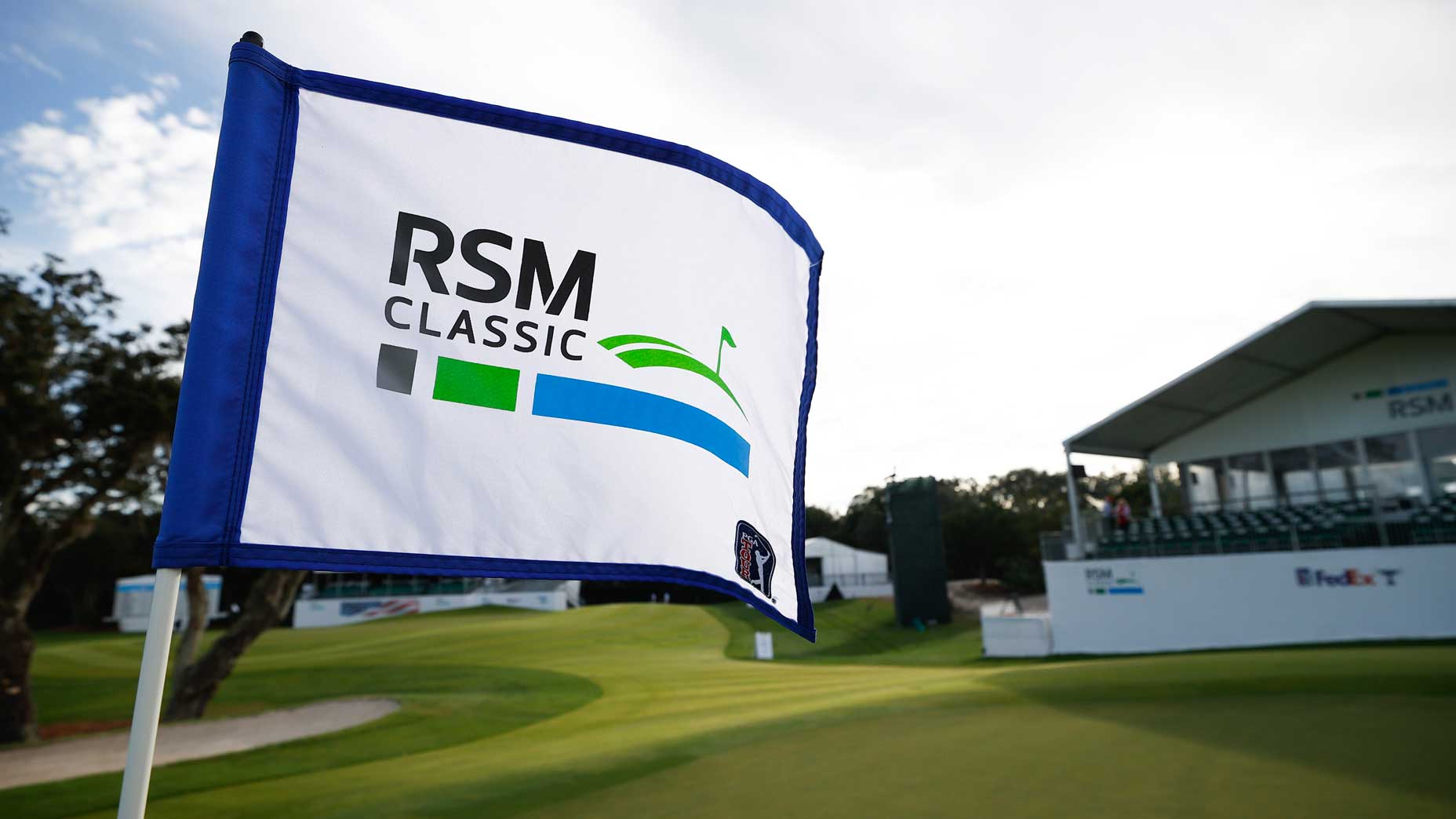 An RSM Classic flag pictured during the third round of The RSM Classic on the Seaside Course at Sea Island Resort.