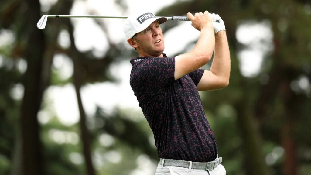 PGA Tour pro Seamus Power hits his tee shot on the 5th hole during the third round of the 2024 Zozo Championship at Accordia Golf Narashino Country Club.