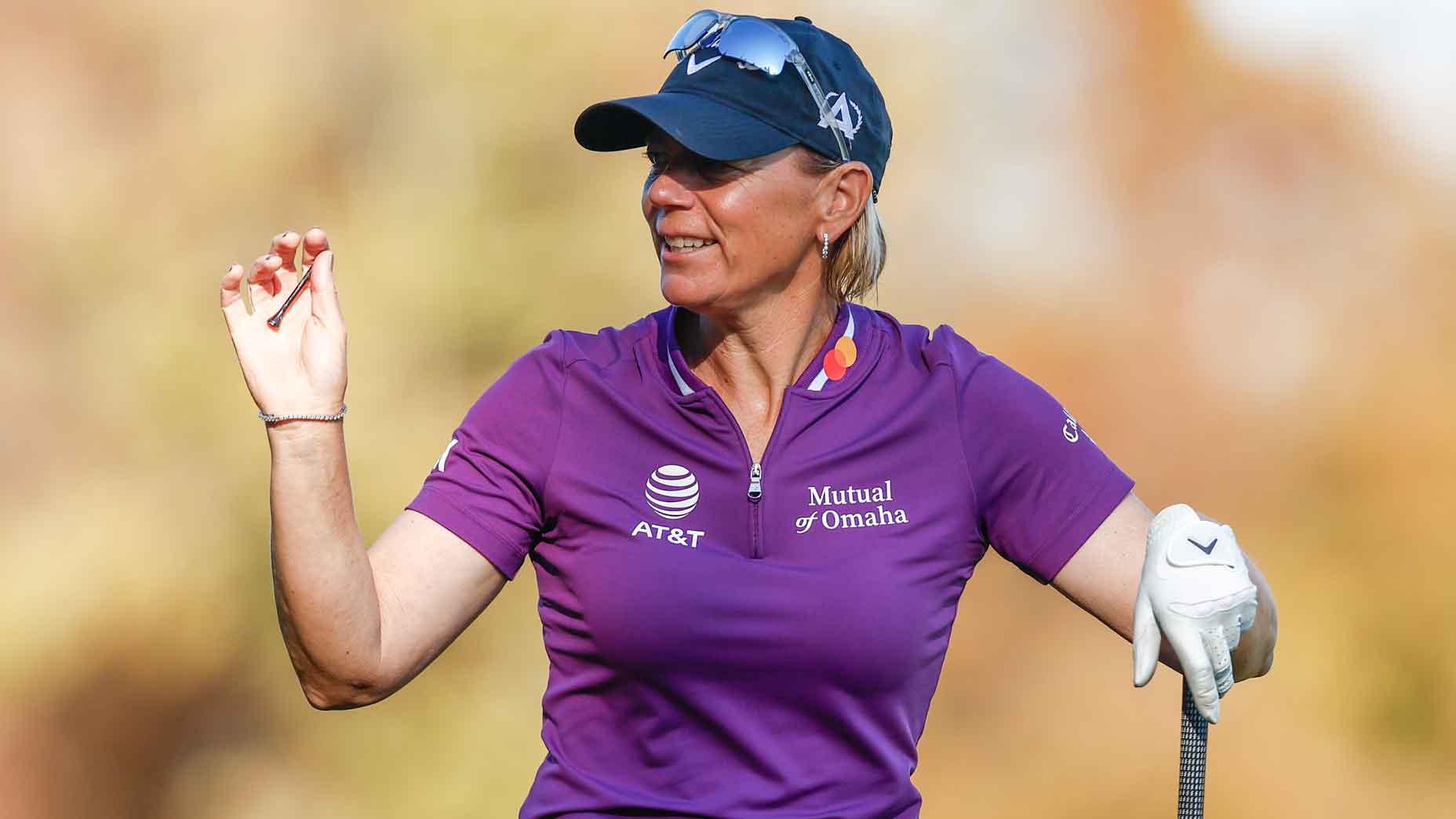 Annika Sorenstam of Sweden looks on from the 18th tee during the pro-am prior to the PNC Championship at Ritz-Carlton Golf Club on December 20, 2024 in Orlando, Florida.