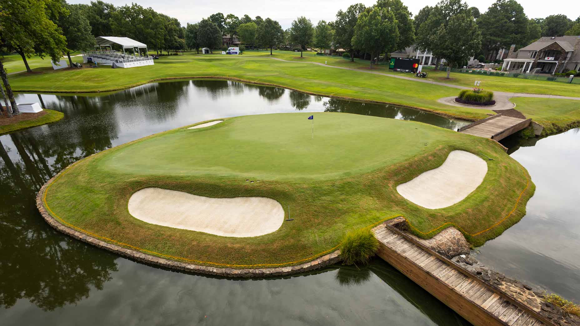 A general view of the 11th green prior to the FedEx St. Jude Championship at TPC Southwind on August 12, 2024 in Memphis, Tennessee.