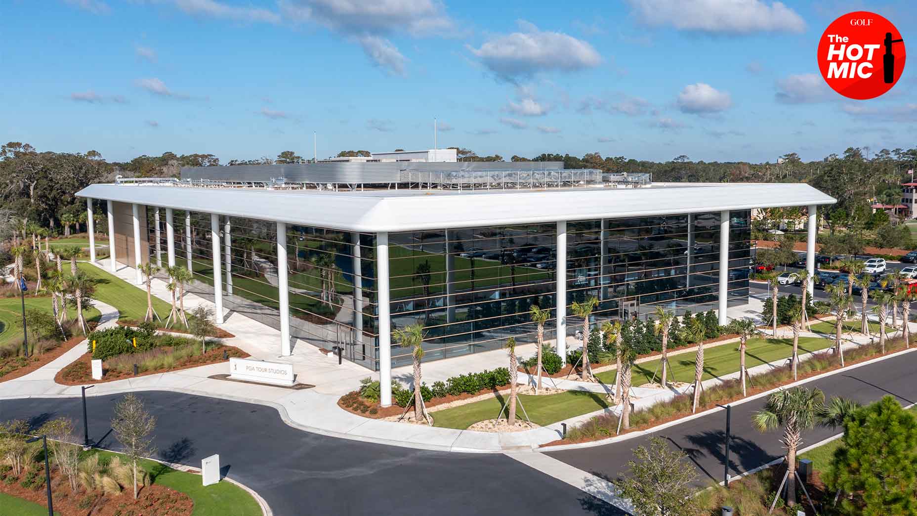 overhead shot of pga tour studios building at PGA Tour headquarters in florida