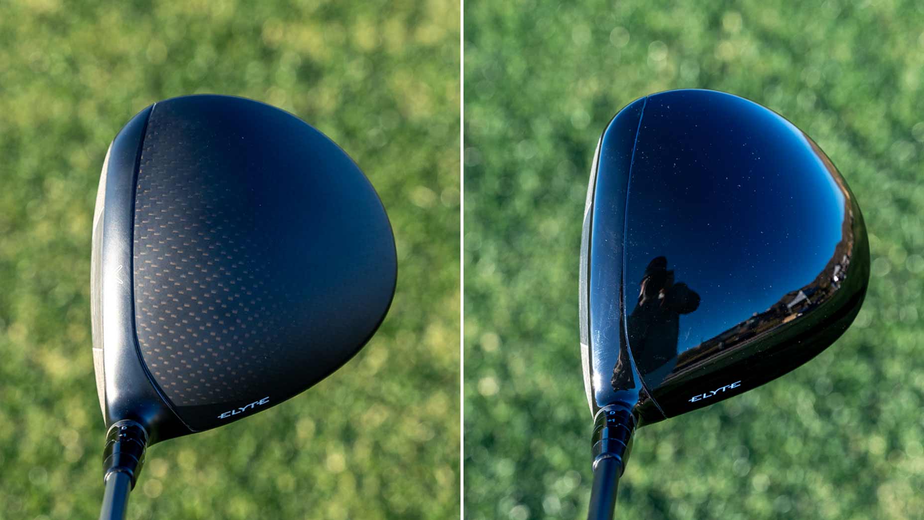 Callaway Elyte drivers at address.