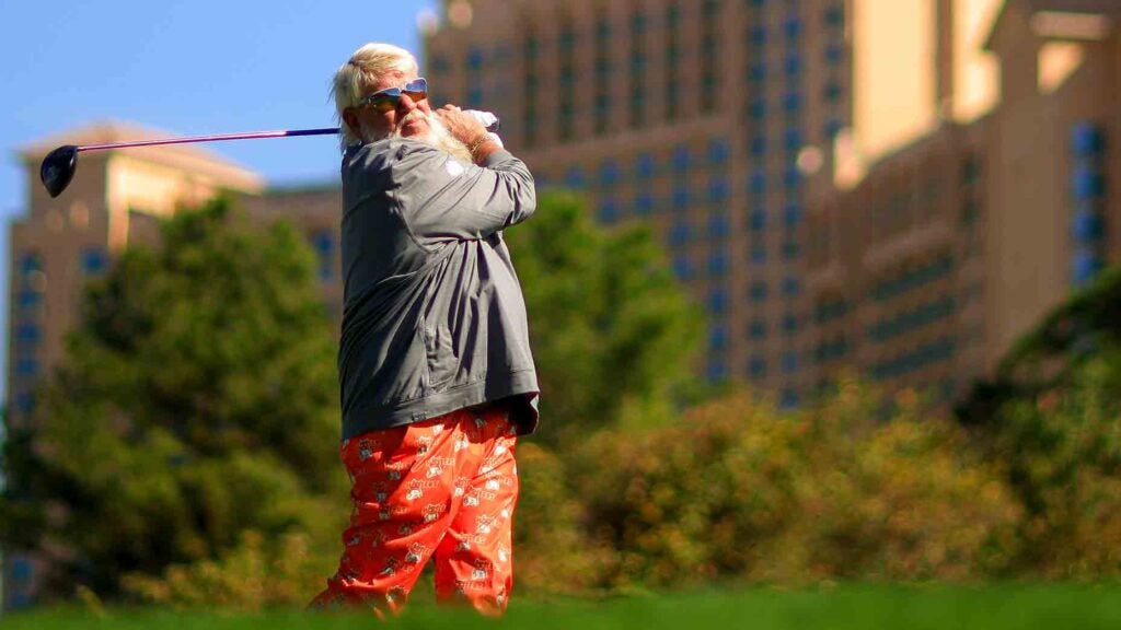 How did John Daly celebrate New Year’s? With a tee shot over a building