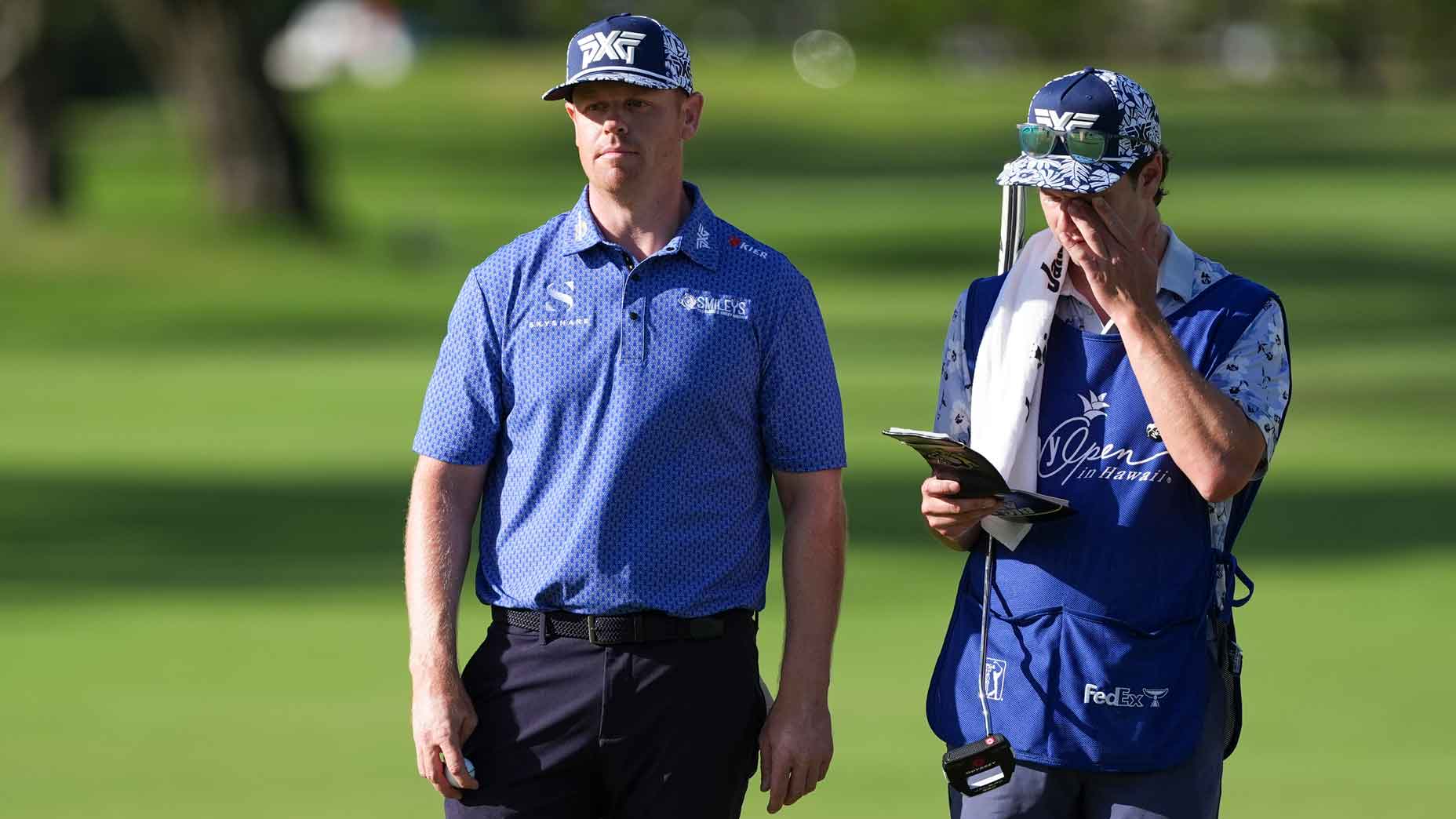 Patrick Fishburn at the eighth green during the second round of the Sony Open in Hawaii at Waialae Country Club on January 10, 2025 in Honolulu, Hawaii.