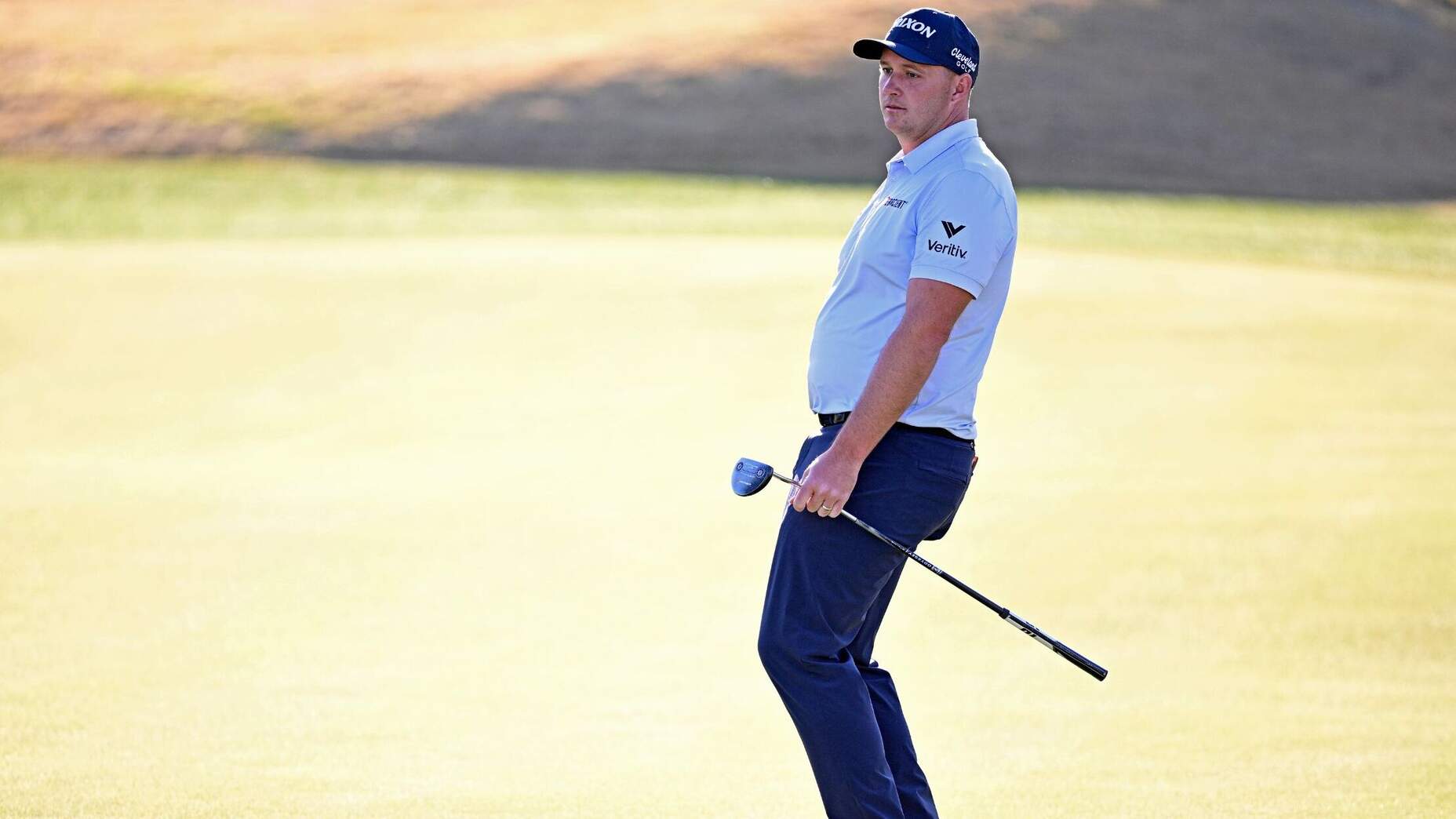 Sepp Straka reacts to a missed putt during the final round of the American Express.