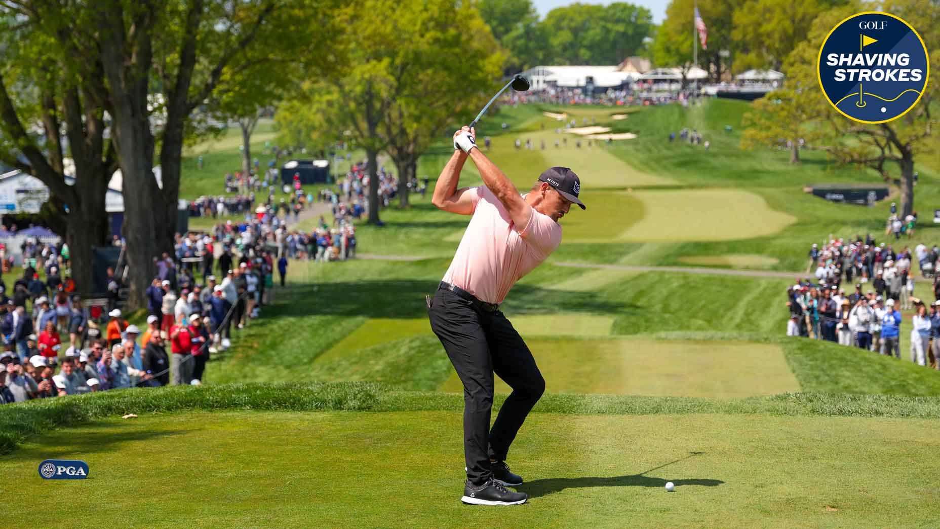 bryson dechambeau hits tee shot during the 2023 pga championship