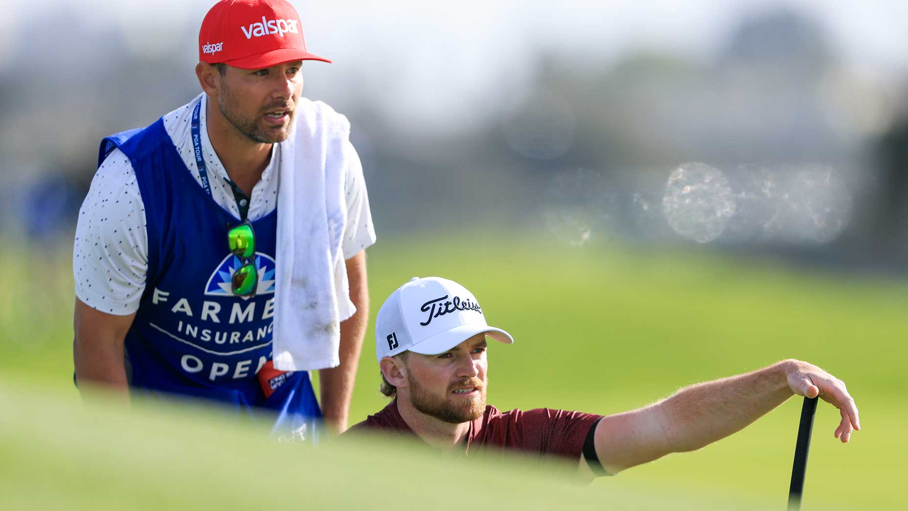 PGA Tour pro Danny Walker looks over a putt on the 4th hole during the first round of the Farmers Insurance Open at Torrey Pines' South Course on Wednesday.