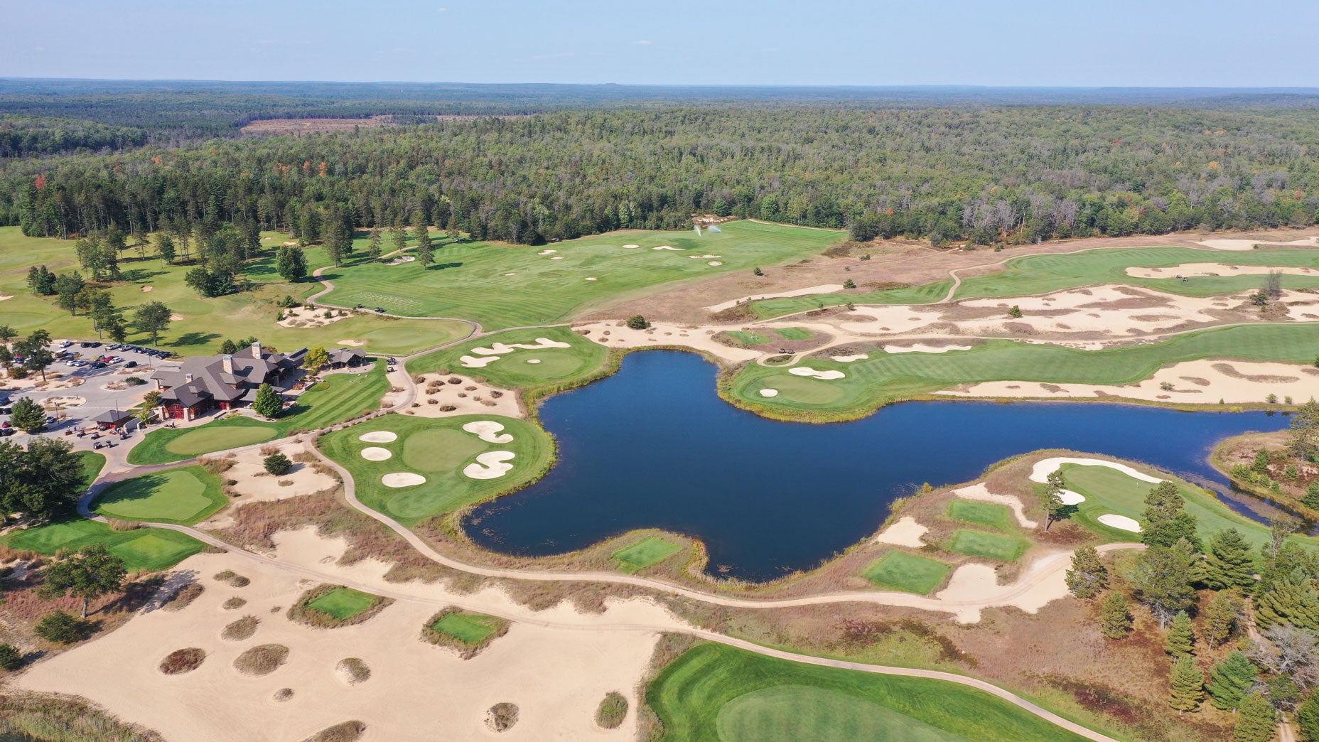 SkyFall, the new course at Forest Dunes, will sit on forested land north of the clubhouse.