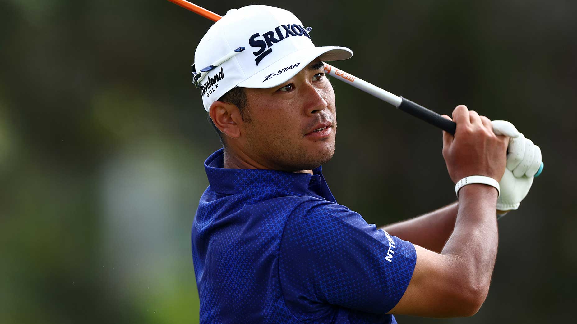 PGA Tour pro Hideki Matsuyama tees off on the first hole during a practice round prior to the 2025 Sony Open in Hawaii 2025 at Waialae Country Club.