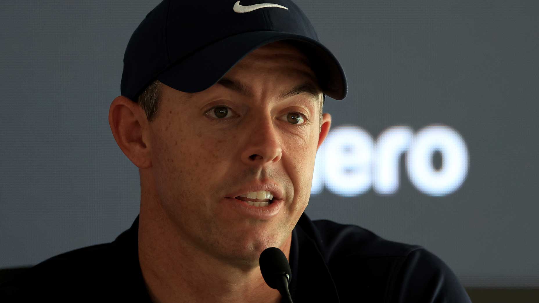 PGA Tour pro Rory McIlroy speaks to the media after he had played in the the pro-am prior to the 2025 Hero Dubai Desert Classic at Emirates Golf Club.