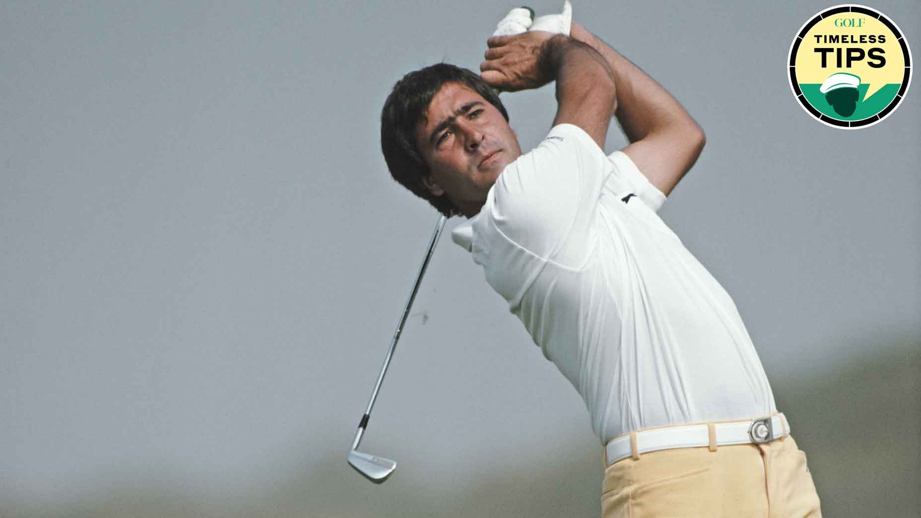 seve ballesteros swings during the 1983 open championship