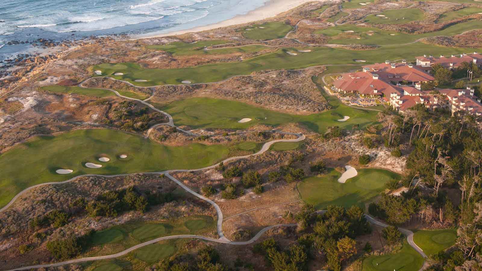 aerial image of The Links at Spanish Bay.