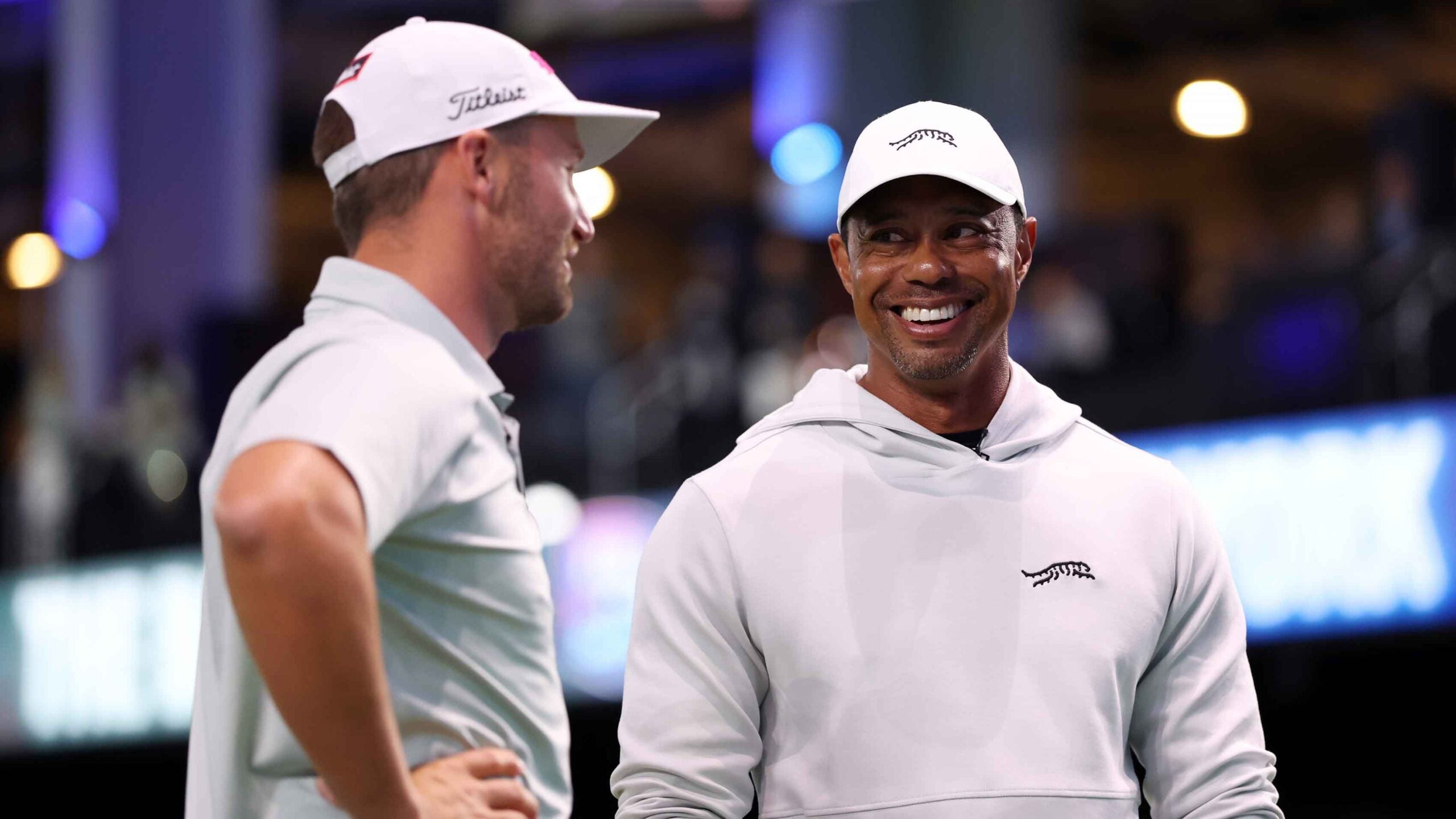 Jupiter Links Golf Club's Tiger Woods and The Bay Golf Club's Wyndham Clark speak ahead of TGL presented by SoFi Match