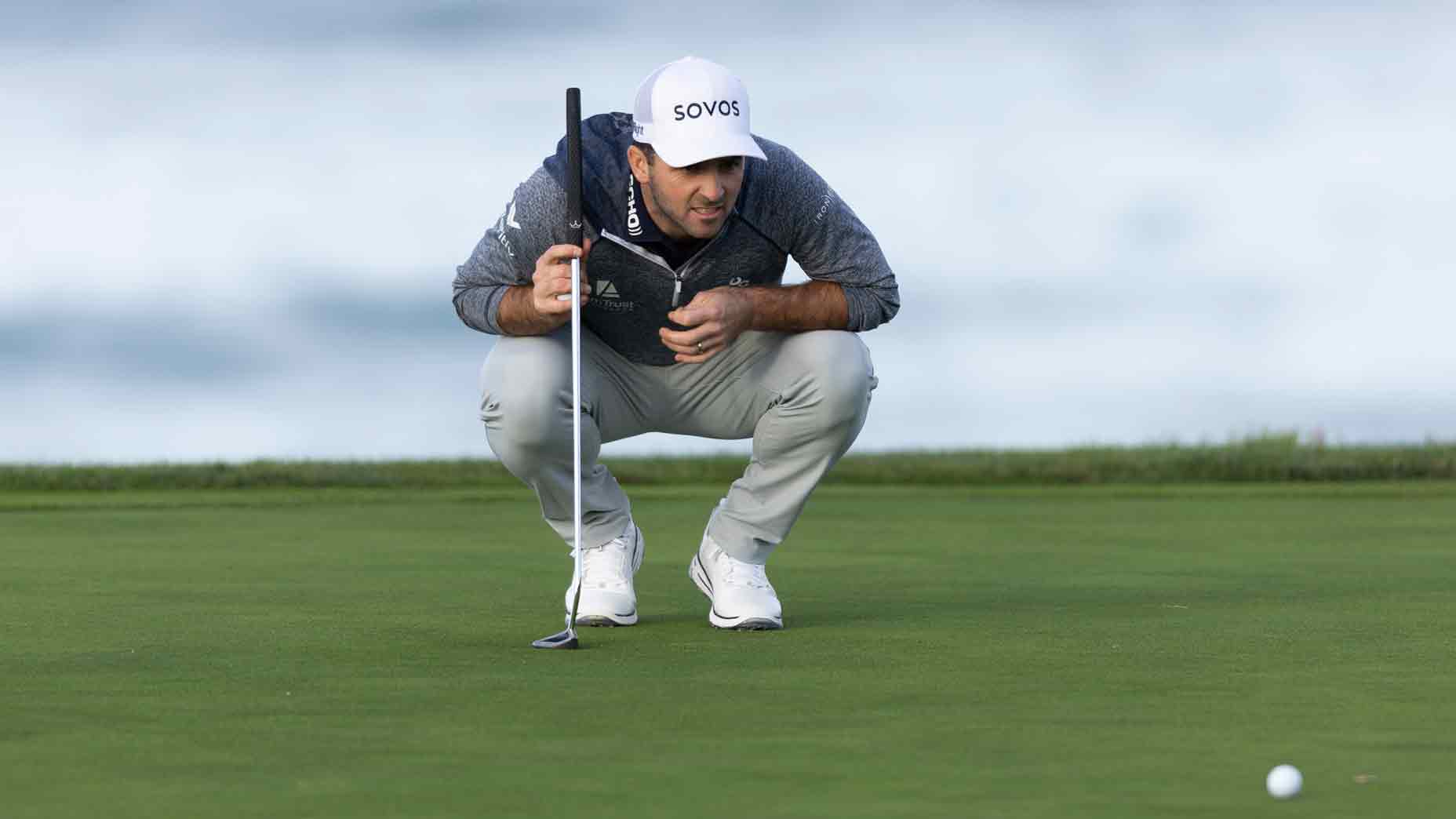 Denny McCarthy of the United States lines up a putt on hole #10 during the final round of the AT&T Pebble Beach Pro-Am 2025 at Pebble Beach Golf Links on February 2, 2025 in Pebble Beach, California. (