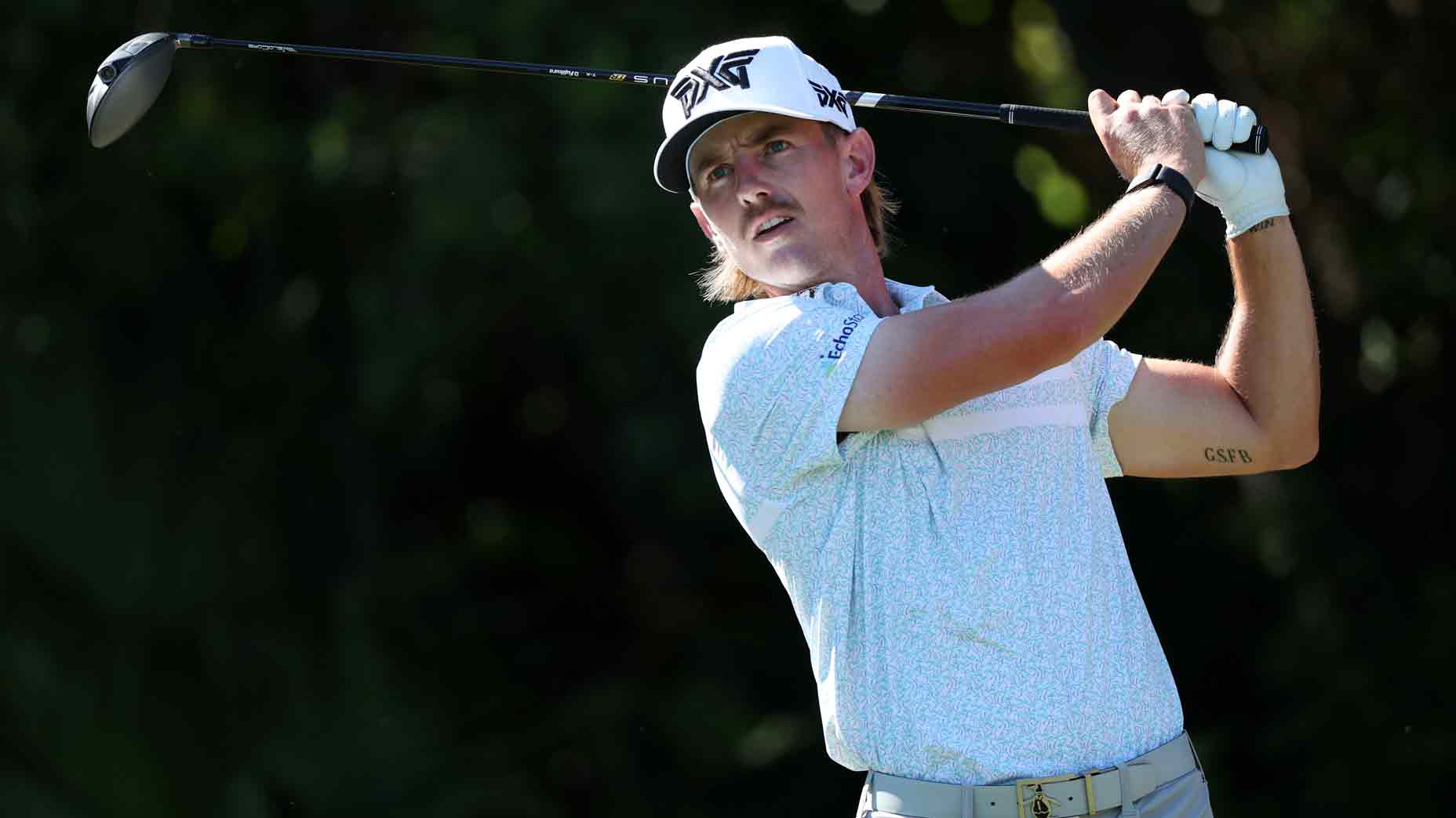 Jake Knapp of the United States plays his shot from the third tee during the second round of the Cognizant Classic in The Palm Beaches 2025 at PGA National Resort And Spa on February 28, 2025 in Palm Beach Gardens, Florida