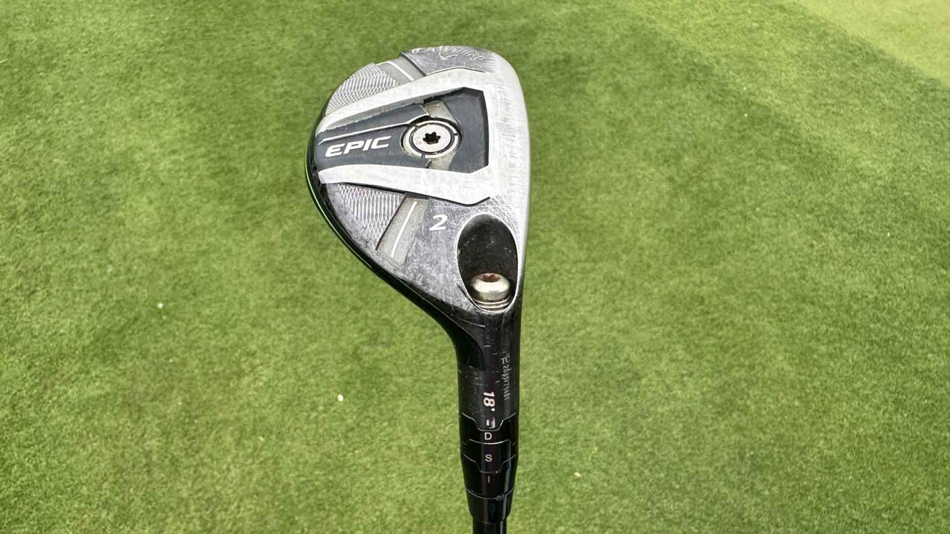 PGA Tour pro Thomas Detry's Callaway Epic 2-hybrid club.