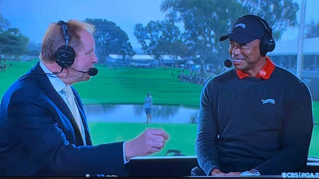 Jim Nantz asks Tiger Woods about mom. Then comes a story about numbers