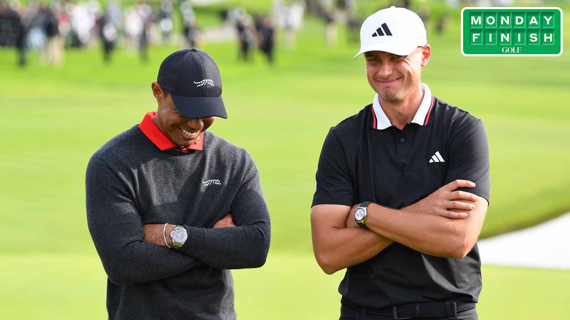 Tiger Woods and Ludvig Aberg at the Genesis.