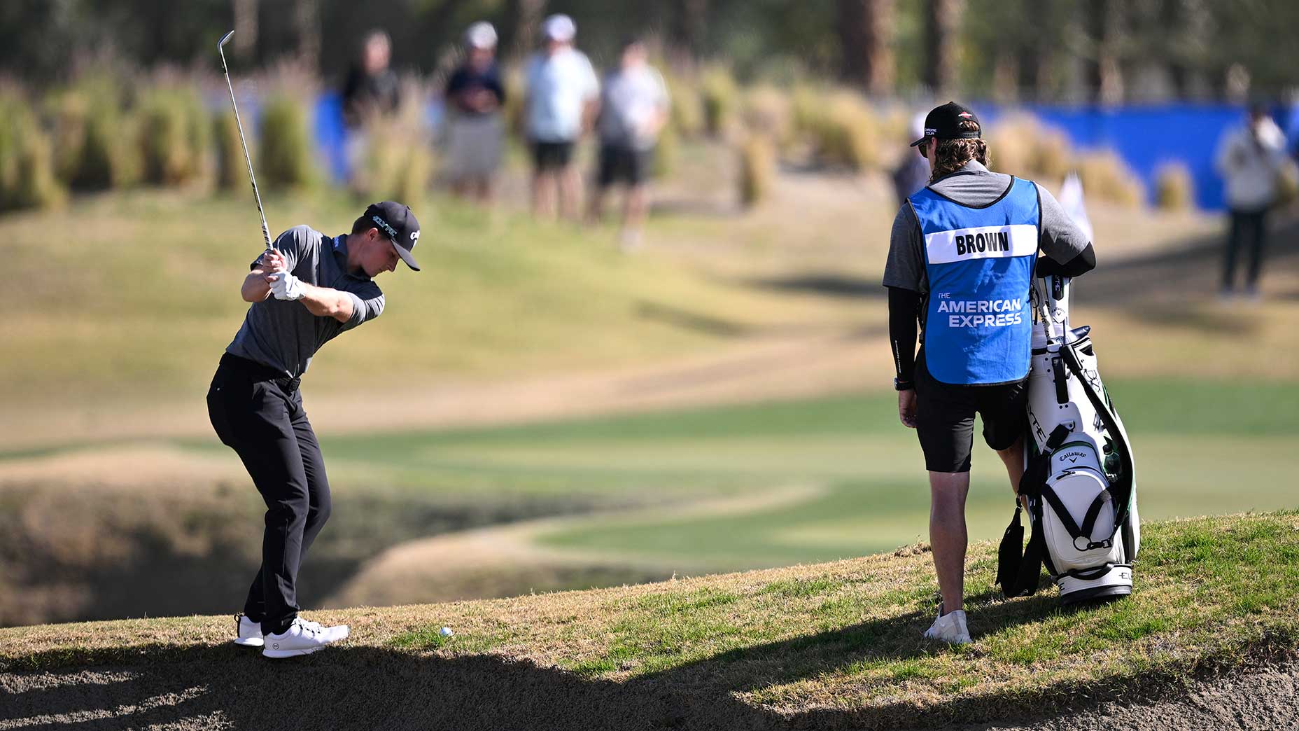 Blades Brown plays a shot on the 11th hole during the second round of The American Express.