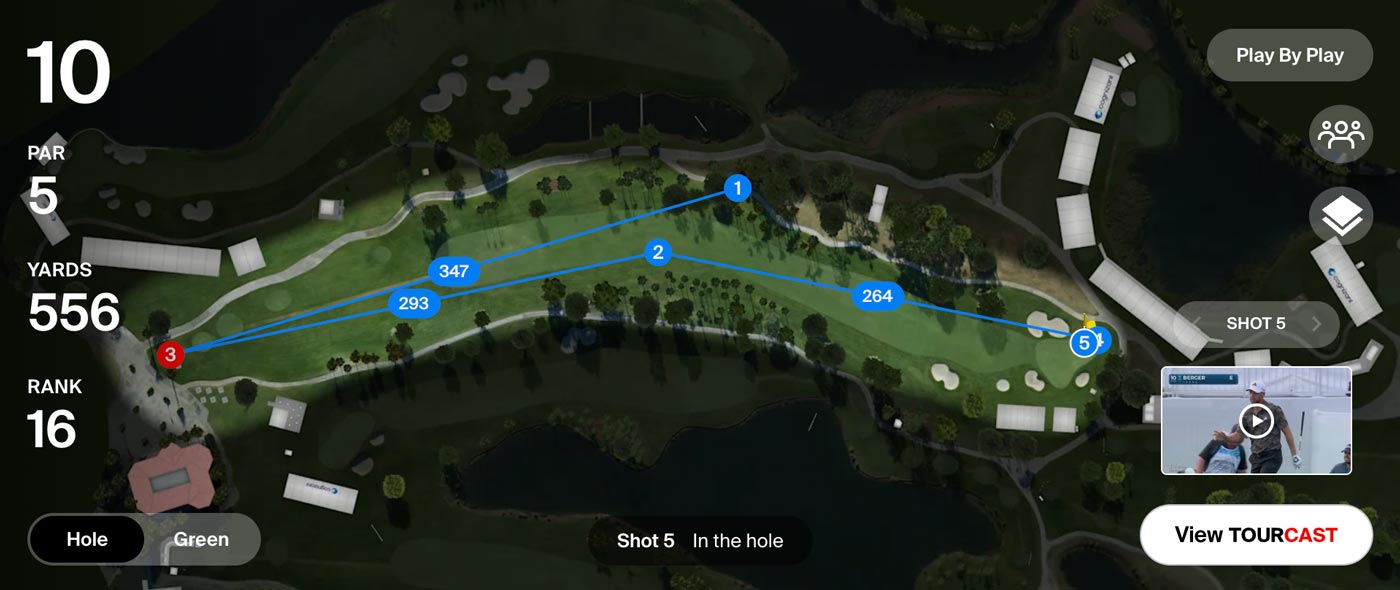 PGA Tour Pro Daniel Berger's Hole 1 in 2025 Classic Classic with PGatour.com.