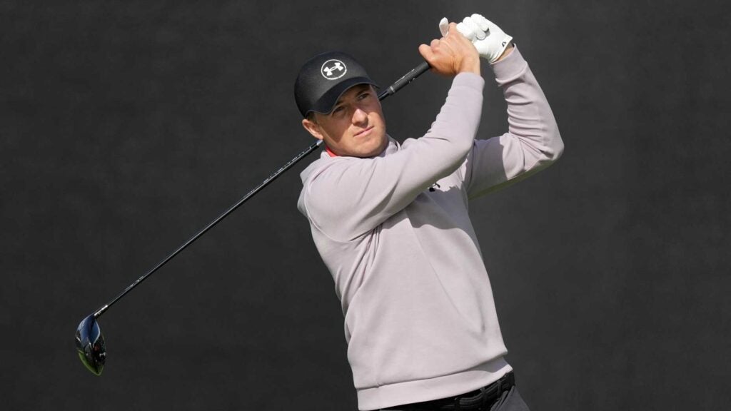 PGA Tour pro Jordan Spieth, ahead of the 2025 Cognizant Classic, plays his shot from the seventh tee during the second round of The Genesis Invitational 2025 at Torrey Pines Golf Course.