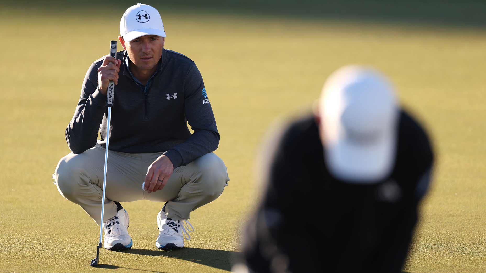 PGA Tour pro Jordan Spieth plays his shot from the 11th tee during the first round of the 2025 WM Phoenix Open at TPC Scottsdale.