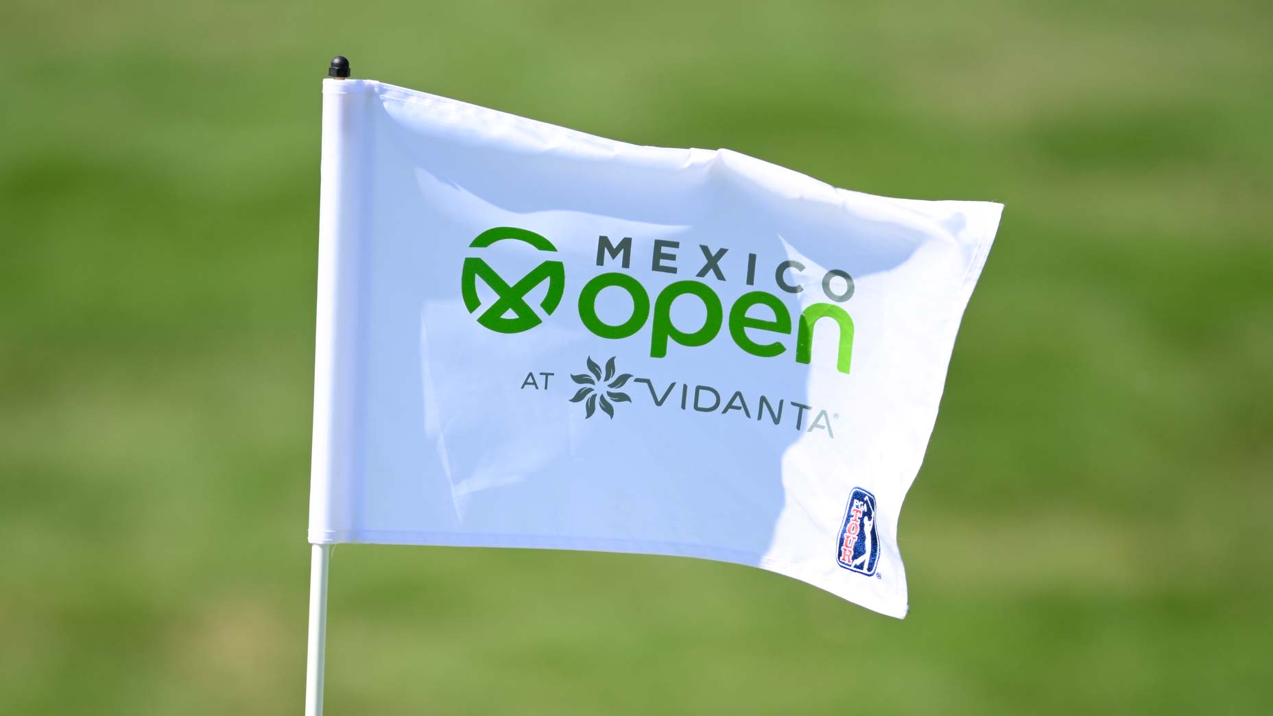 Mexico Open flag on the fourth green during the first round of the Mexico Open.