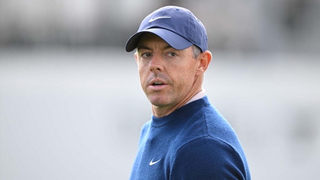 Rory McIlroy looks on during the AT&T Pebble Beach Pro-Am.