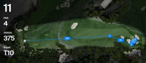 Rendering of Scottie Scheffler's shank on 11th hole at Pebble Beach via PGATour.com.