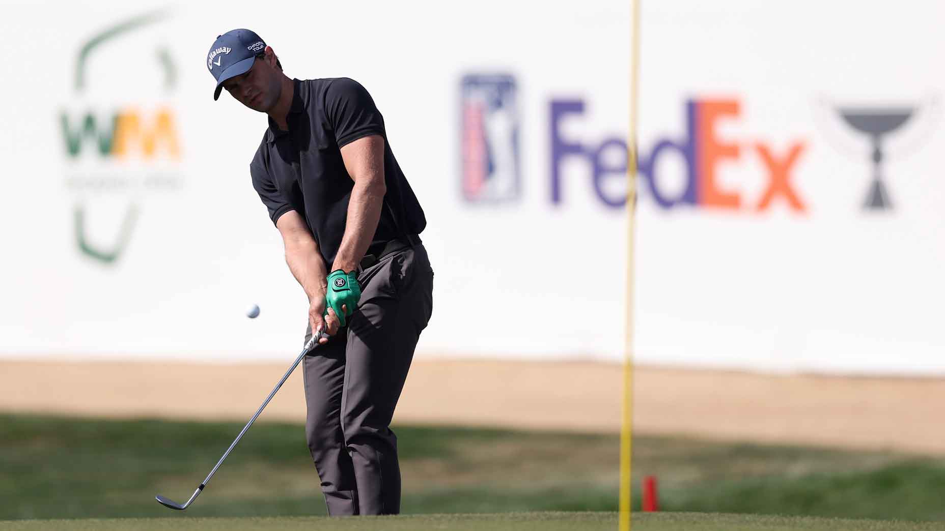 thomas detry hits a chip shot during the second round of the wm phoenix open