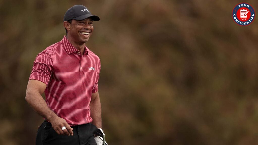 Tiger Woods smiles during the PNC Championship.