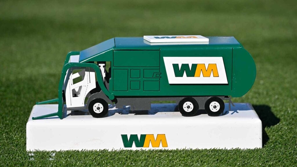 WM Phoenix Open tee marker truck on the 11th hole during the final round of 2024 WM Phoenix Open at TPC Scottsdale.