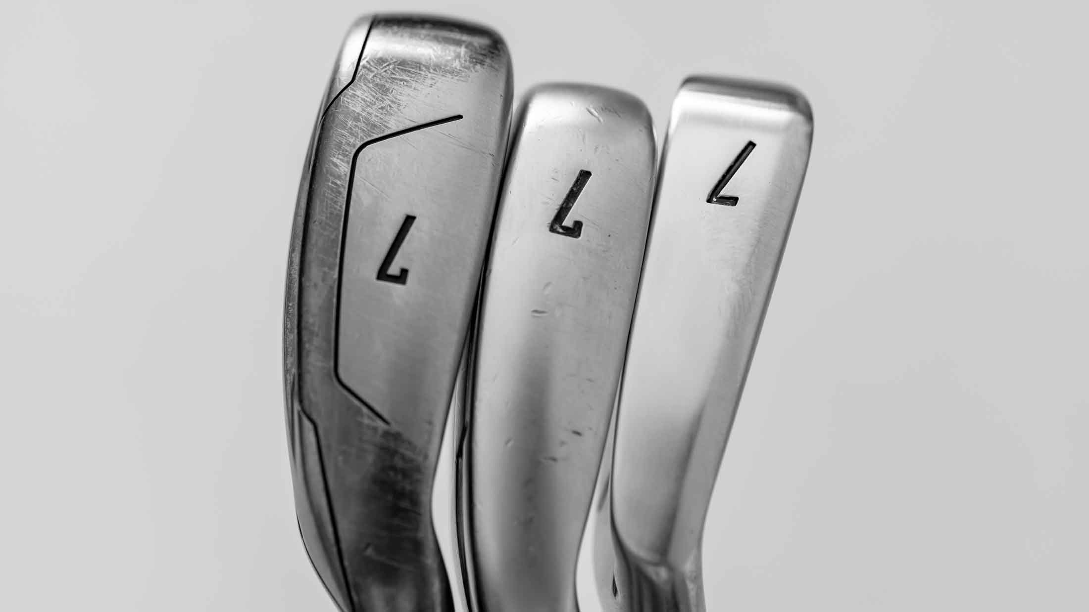 three different kinds of 7-irons