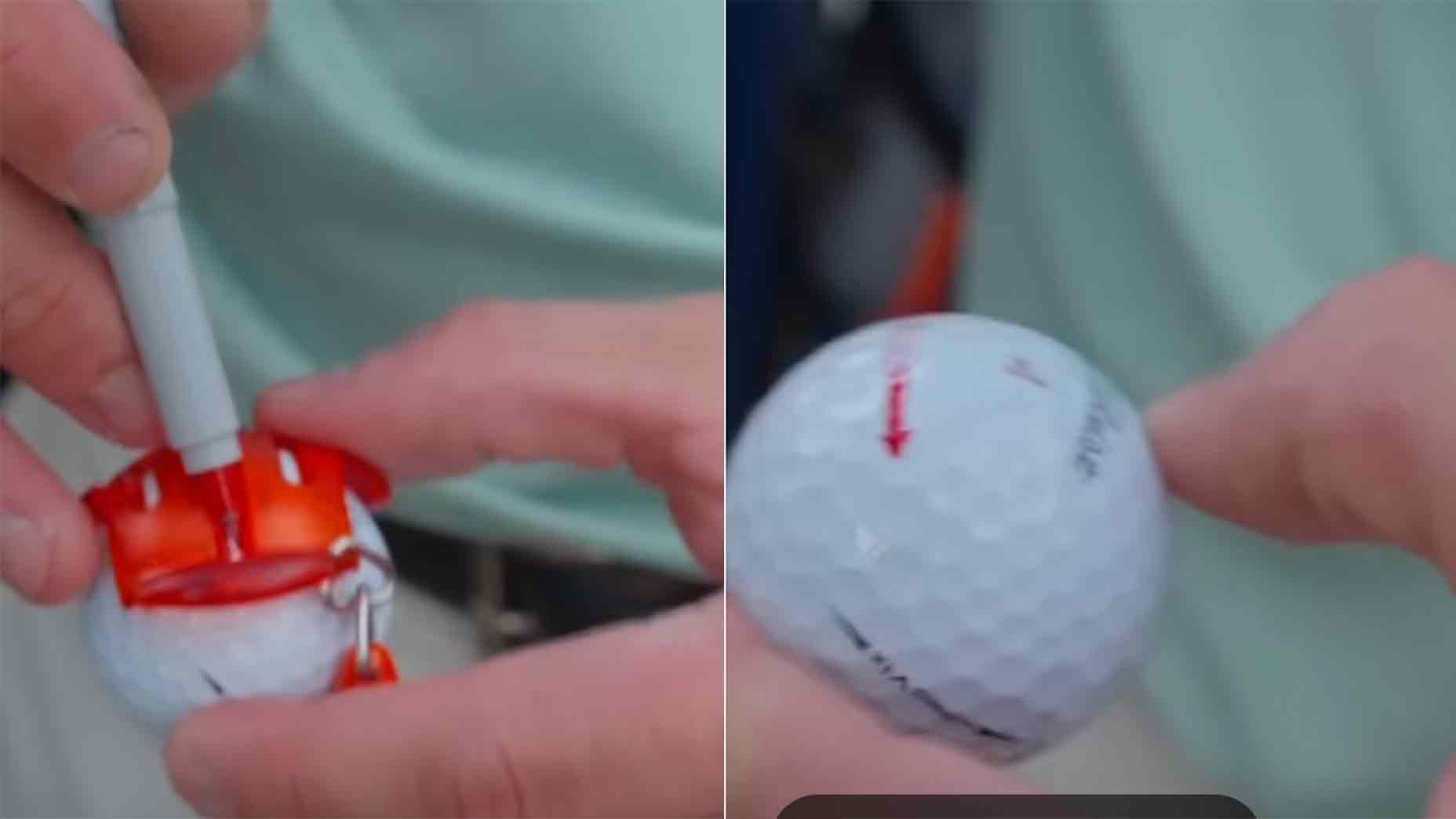 Bryson Dechambeau Demonstrating the ball marking