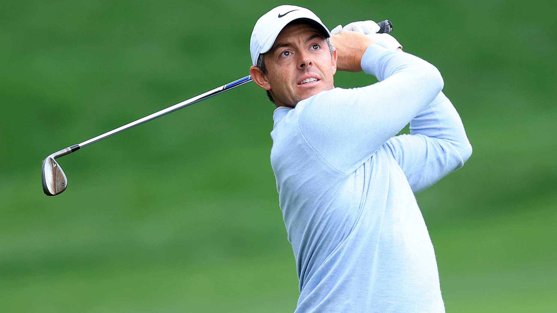 Rory McIlroy plays a wedge shot at the Players.