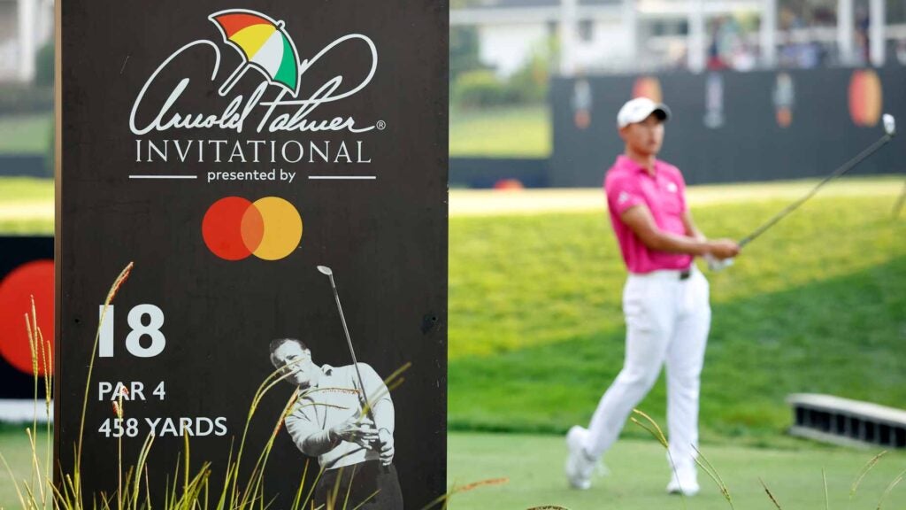 Arnold Palmer Invitational sign pictured during the first round at Bay Hill.