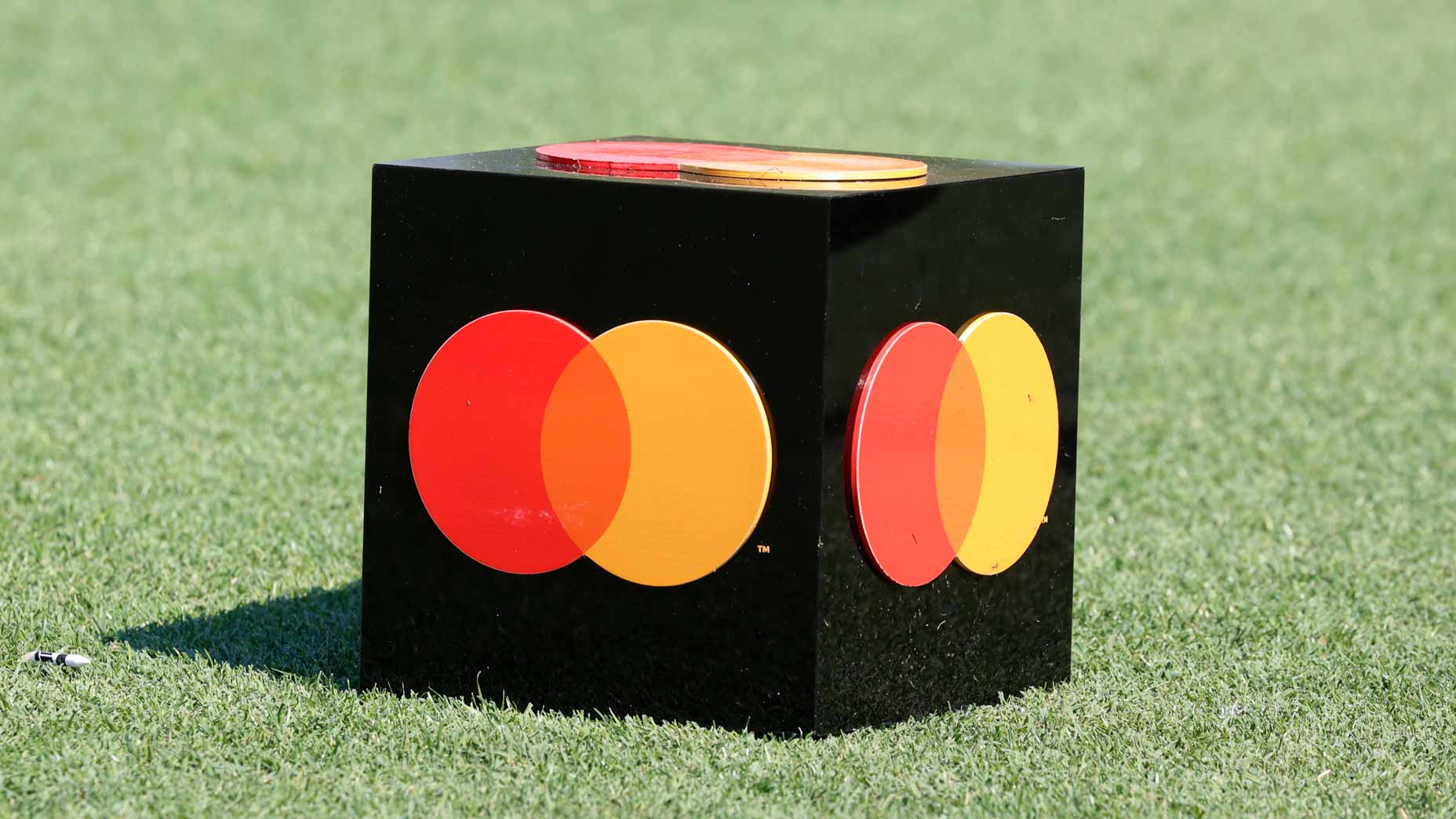 A Arnold Palmer Invitational tee marker on the 10th hole as seen during the first round of the Arnold Palmer Invitational on March 2, 2023.