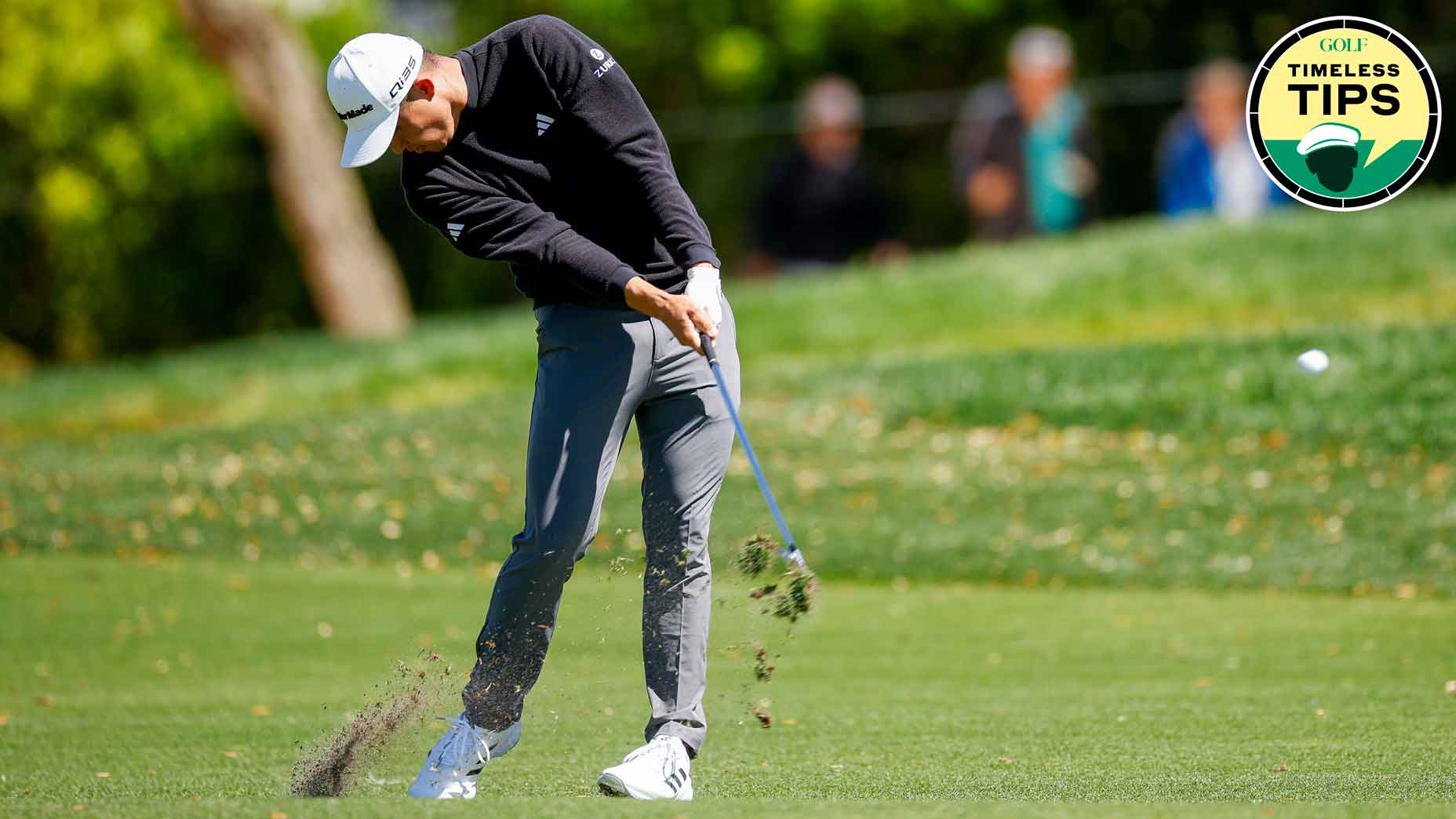 PGA Tour pro collin morikawa hits iron shot during the 2025 arnold palmer invitational