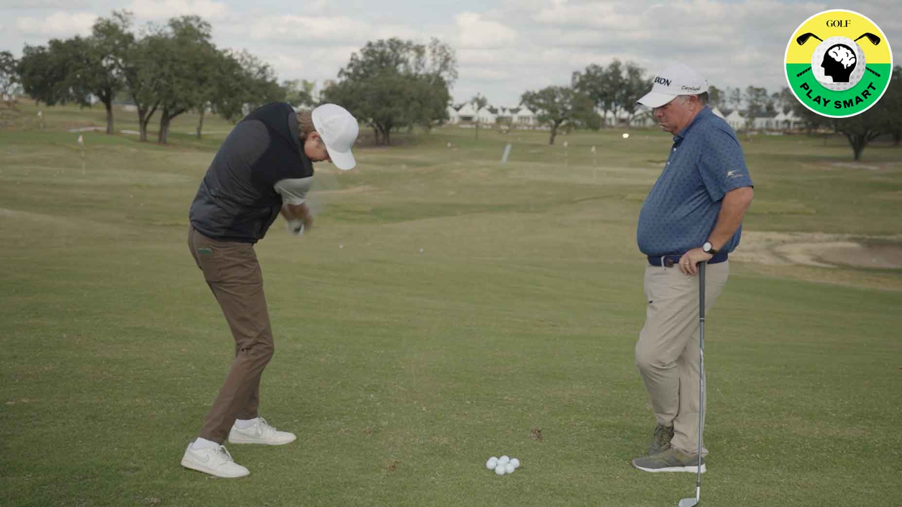 zephyr melton gets swing advice from instructor tony ruggiero