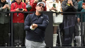 Phil Mickelson watches a tee shot during the first round of LIV Golf Hong Kong on Friday.