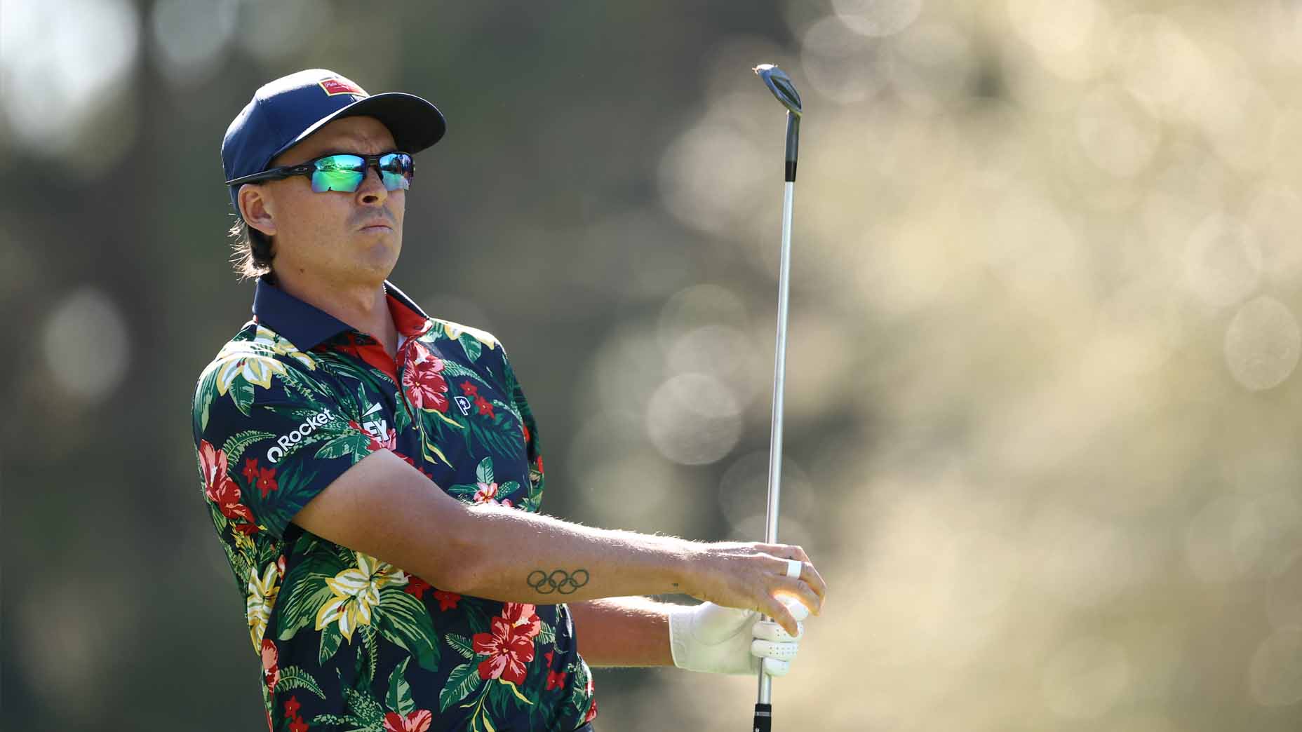 Rickie Fowler hits a blow during the first round of the 2025 player championship at TPC Sawgrass.