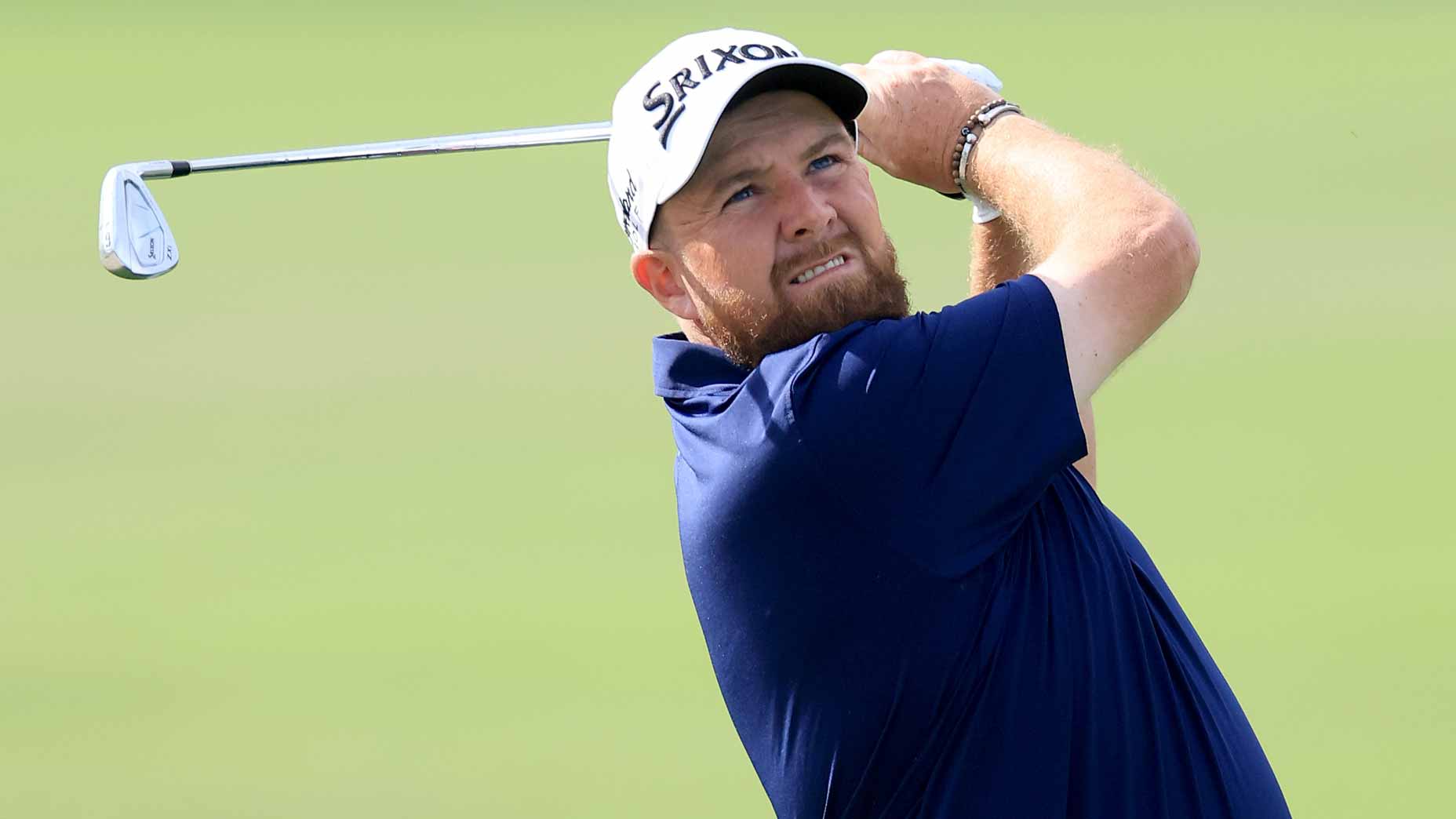 PGA Tour pro Shane Lowry plays his second shot on the first hole during the second round of the 2025 Arnold Palmer Invitational.