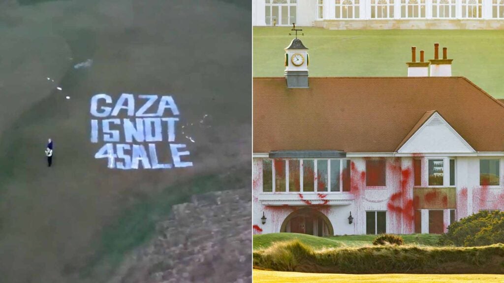 Vandalism at Trump Turnberry Resort in Scotland.