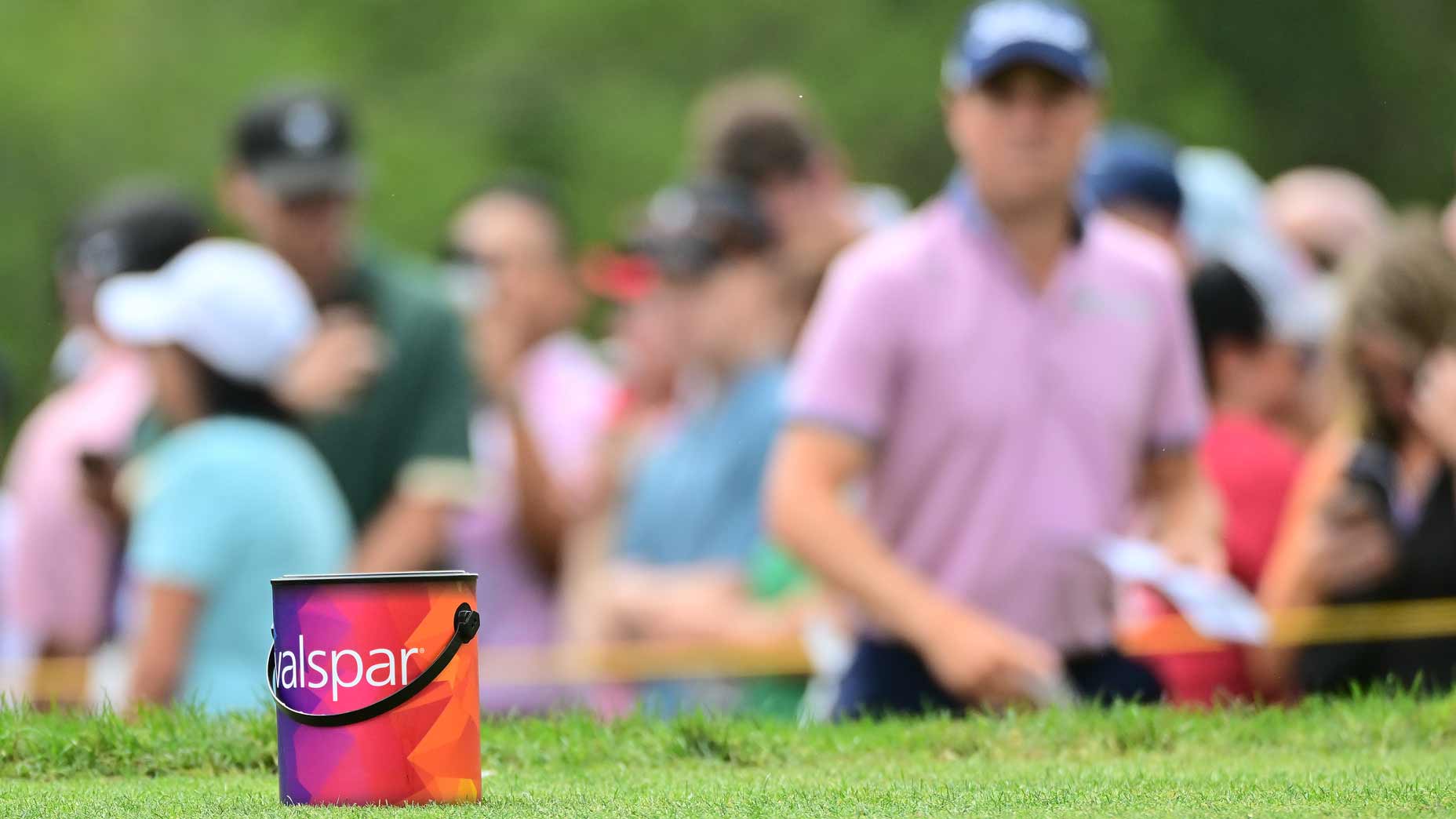 2025 Valspar Championship tee marker is seen at Innisbrook Resort and Golf Club.