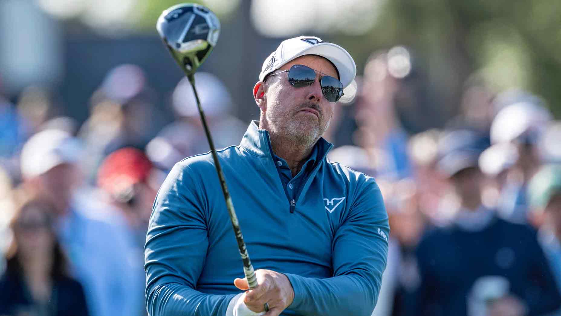 Phil Mickelson has two drivers and two 5-wood in a bag in Augusta National this week.