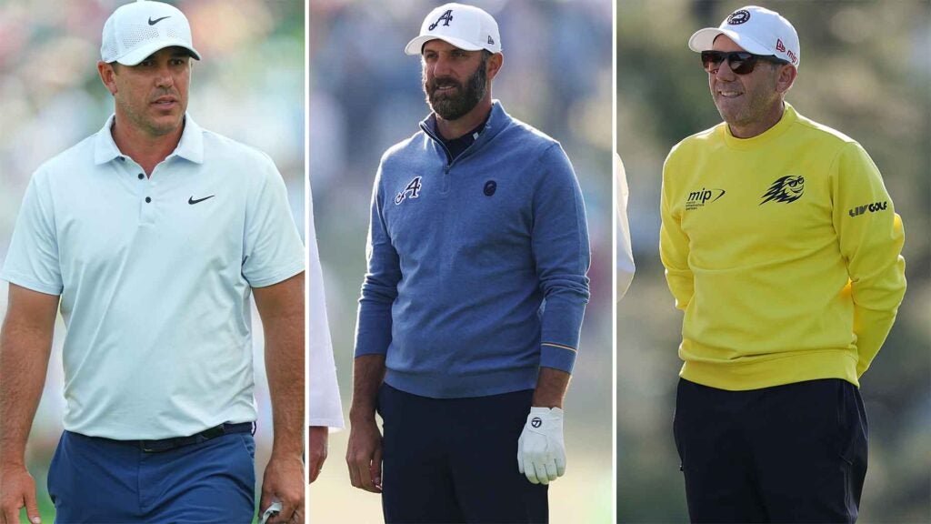 side-by-side of brooks koepka, dustin johnson and sergio garcia